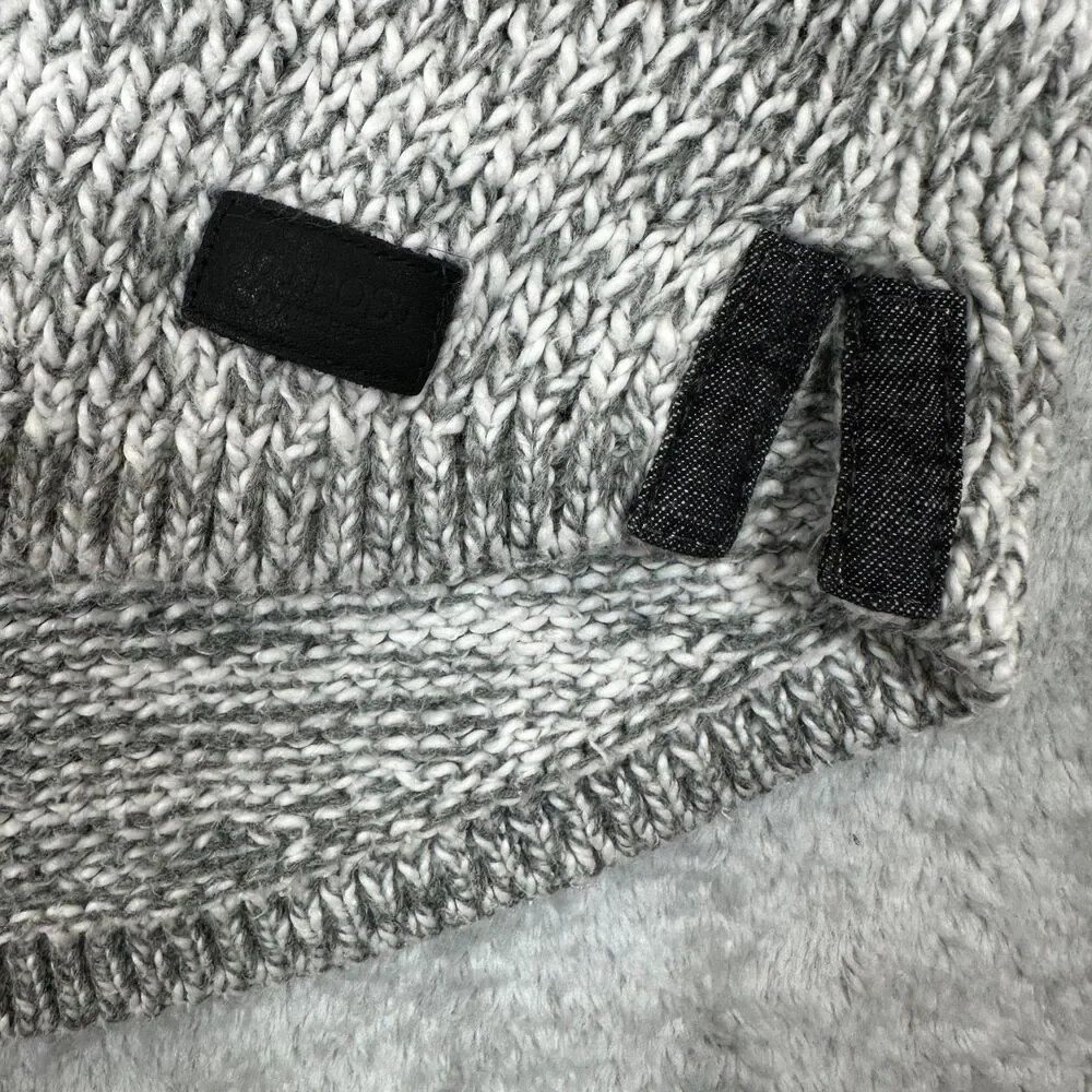 Outpost Makers Men’s Shawl Collar Henley Sweater Gray Knit Button Pullover L